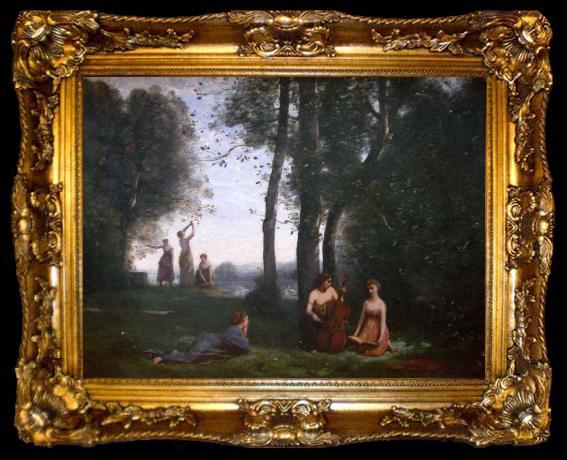framed  Jean-Baptiste Camille Corot Le concert champetre, ta009-2